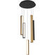 Chaos LED 17 inch Black and Aged Brass Multi-Light Pendant Ceiling Light in 5, 17in., Black Aged Brass/Black