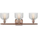 Ballston Dayton 3 Light 26 inch Antique Copper Bath Vanity Light Wall Light in Clear Glass, Ballston