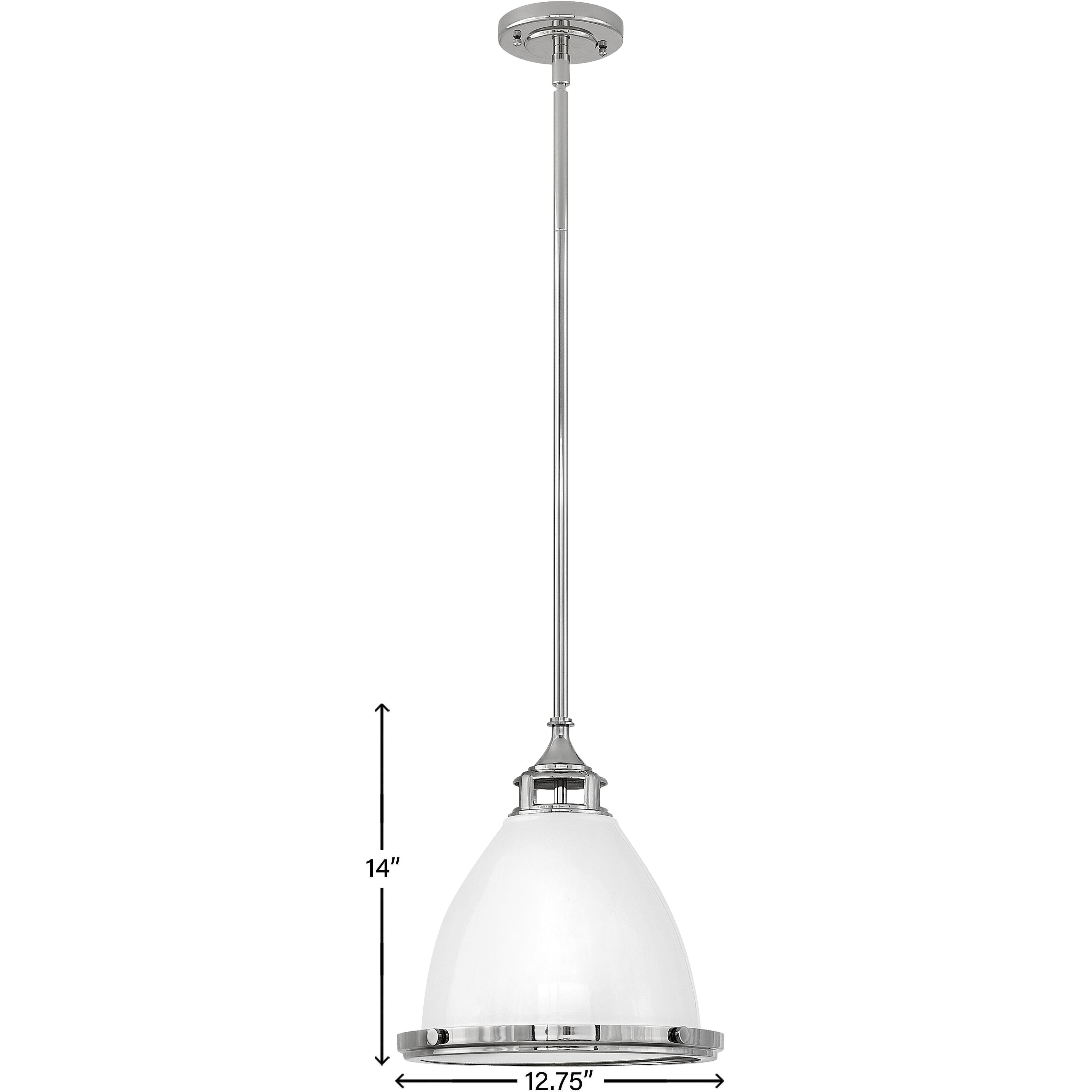 Amelia 1 Light 13 inch Polished White with Polished Nickel Indoor Mini Pendant Ceiling Light