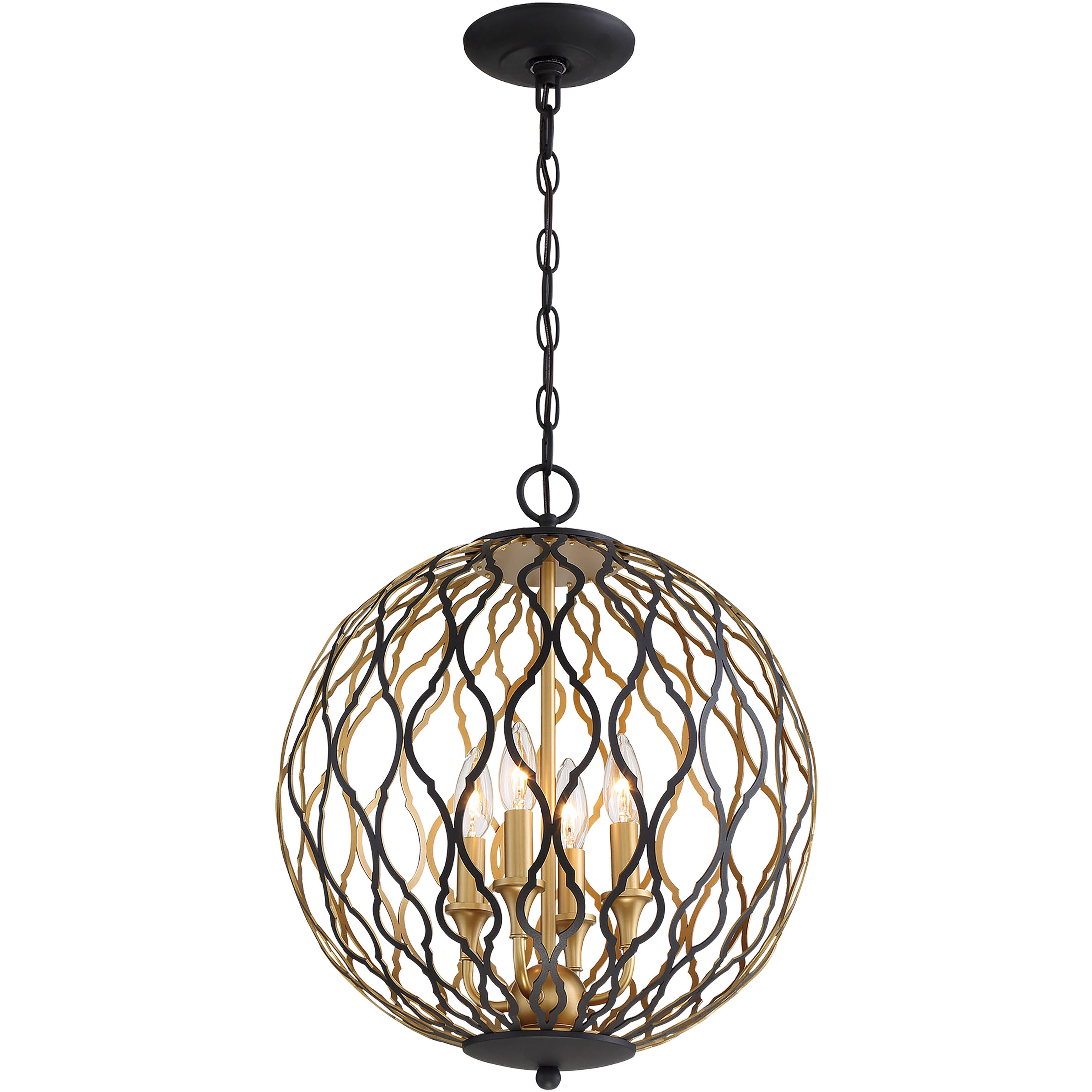 Gilded Glam 4 Light 16 inch Sand Coal/Painted/Pla Pendant Ceiling Light