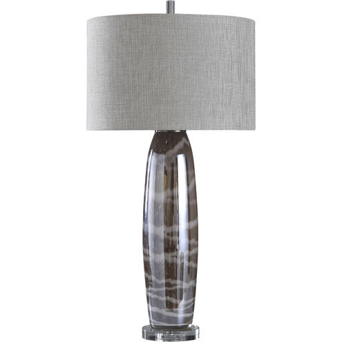 Lansing 33 inch 150.00 watt Charcoal and Clear with Heathered Grey Table Lamp Portable Light