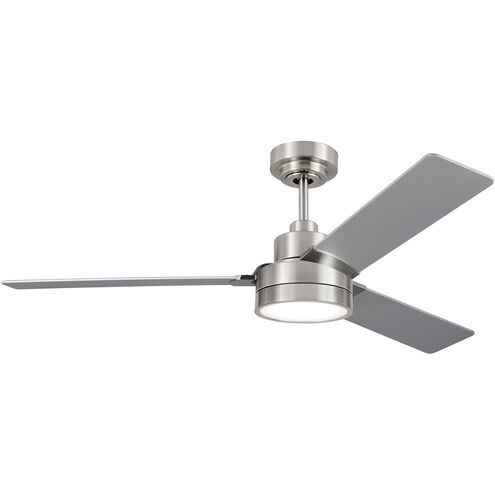 Jovie 52 LED 52 inch Brushed Steel with Silver/American Walnut reversible blades Indoor/Outdoor Ceiling Fan