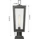 Madison 1 Light 22.88 inch Matte Black Outdoor Post Lantern in Seedy Glass
