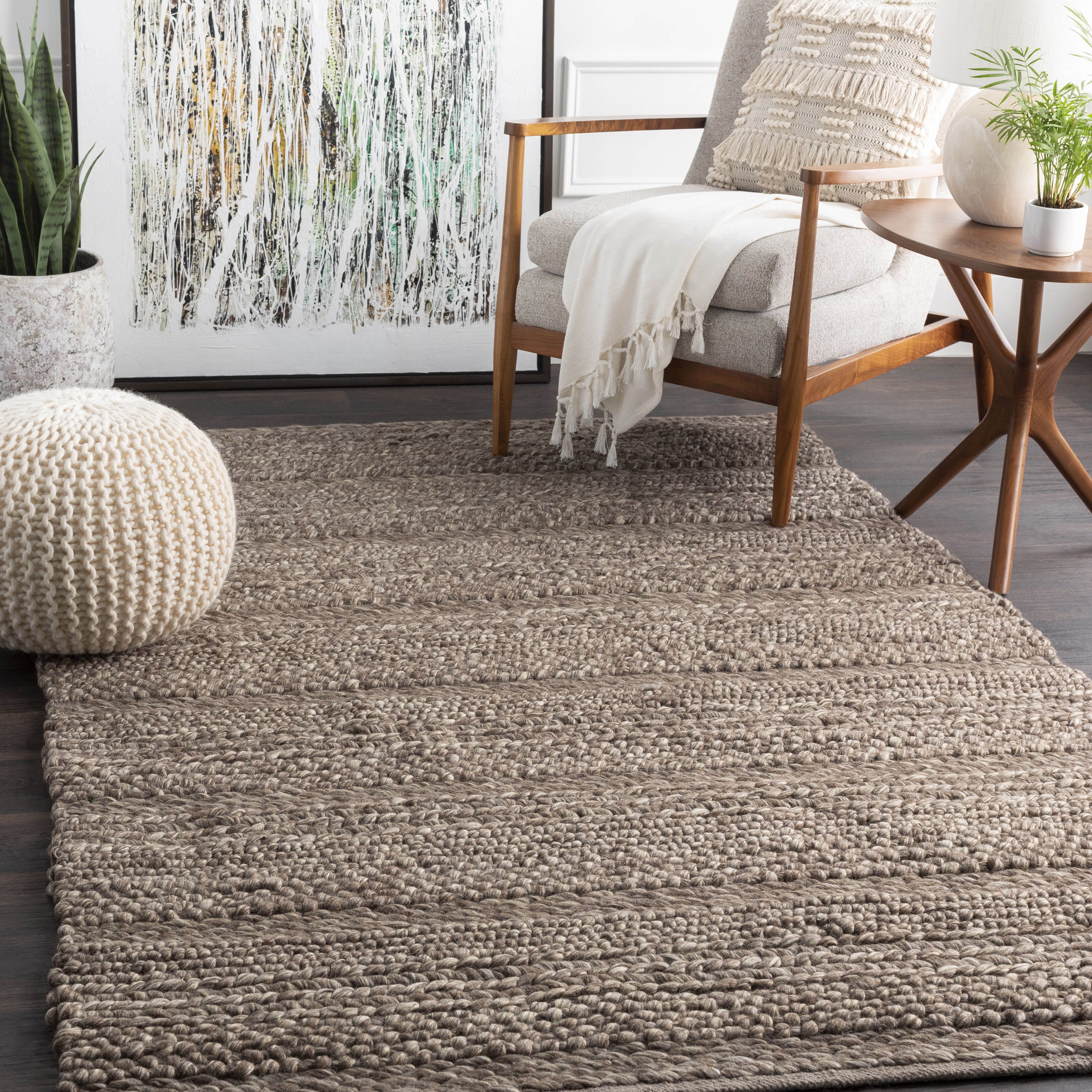 Tahoe 96 X 96 inch Charcoal Rug in 8 Ft Square, Square