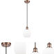 Ballston Belfast 1 Light 6 inch Antique Copper Mini Pendant Ceiling Light in Matte White Glass, Ballston