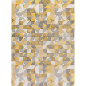 Brilliance 132 X 96 inch Yellow and Gray Area Rug, Viscose