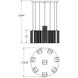 Downtown Mesh LED Graphite Chandelier Ceiling Light, Round Multi-Port