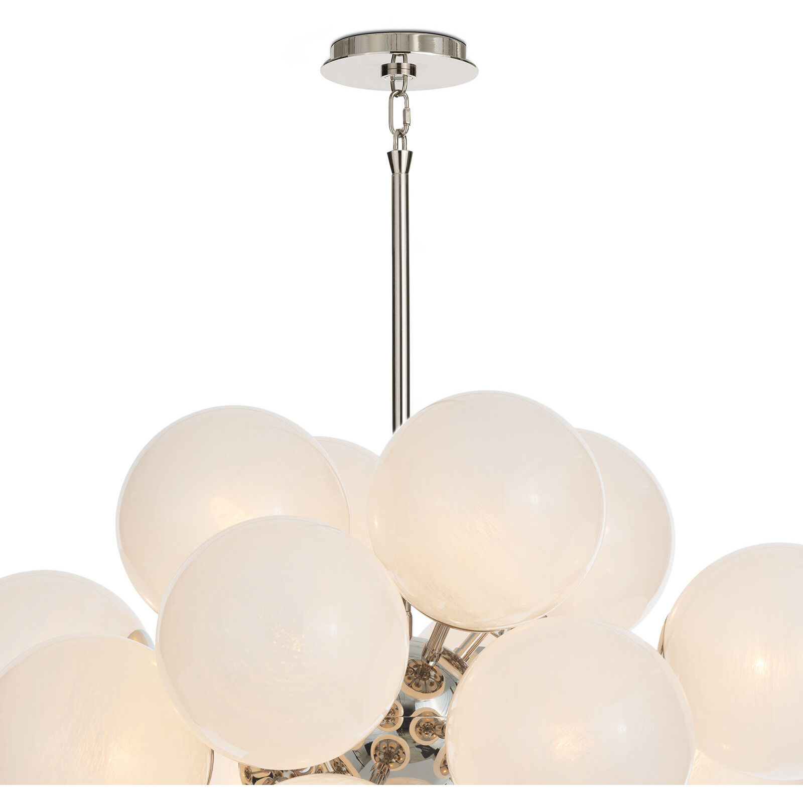 Shine 17 Light 33.75 inch Polished Nickel Chandelier Ceiling Light in Swirl Glass