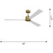 Rozzen Smart 60 60 inch Brushed Steel with Silver/American Walnut Blades Ceiling Fan