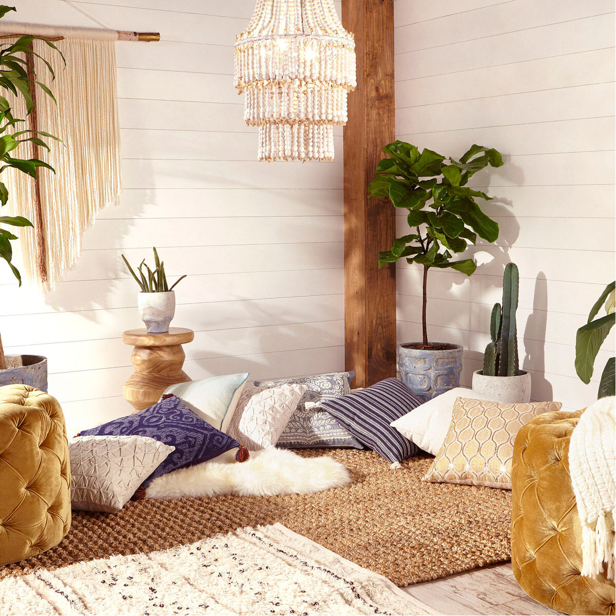 Summer Swirl 18 inch Walnut Stool