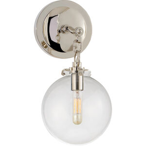 Thomas O'Brien Katie4 1 Light 8 inch Polished Nickel Globe Bath Sconce Wall Light in Clear Glass, Small