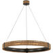 Chapman & Myers Kayden LED 40.75 inch Bronze and Natural Abaca Ring Chandelier Ceiling Light
