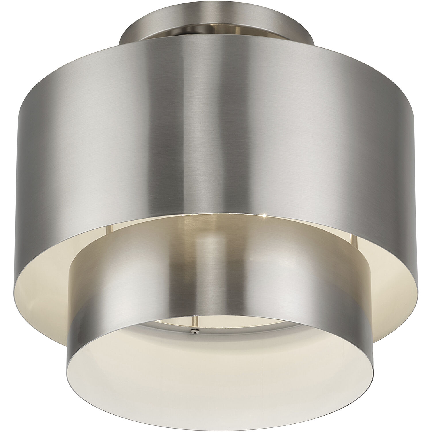 Zolana 2 Light 12 inch Brushed Nickel Semi Flush Mount Ceiling Light, Medium