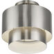 Zolana 2 Light 12 inch Brushed Nickel Semi Flush Mount Ceiling Light, Medium
