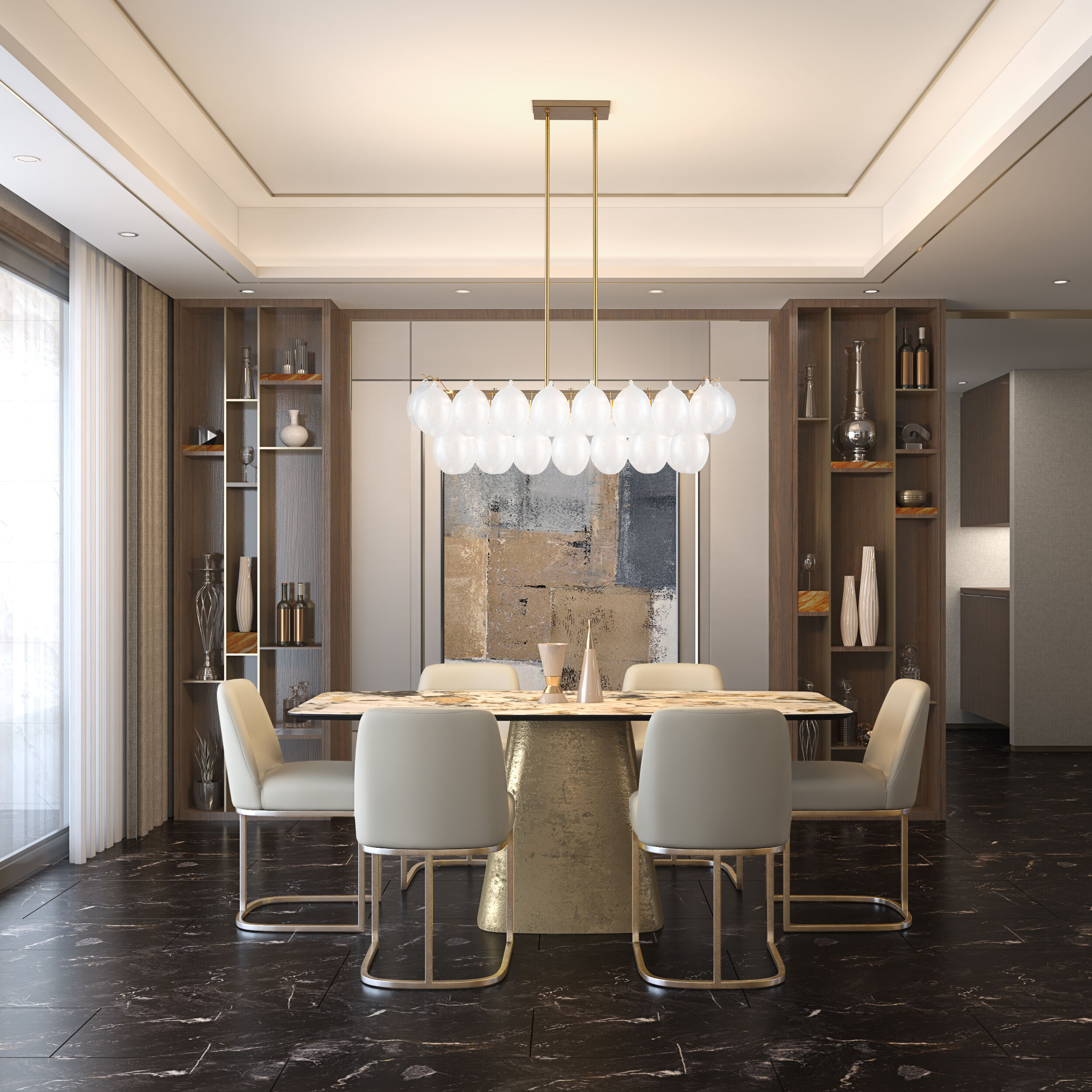 Globo Island Light Ceiling Light in Milky White