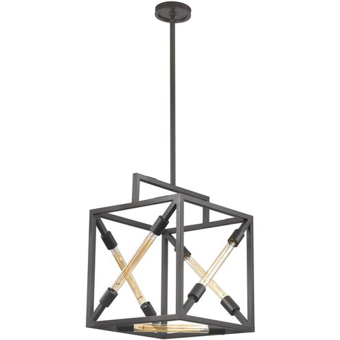 Box Tube 5 Light 16 inch Oil Rubbed Bronze Pendant Ceiling Light