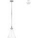 Chapman & Myers Parkington LED 11 inch Polished Nickel Conical Pendant Ceiling Light