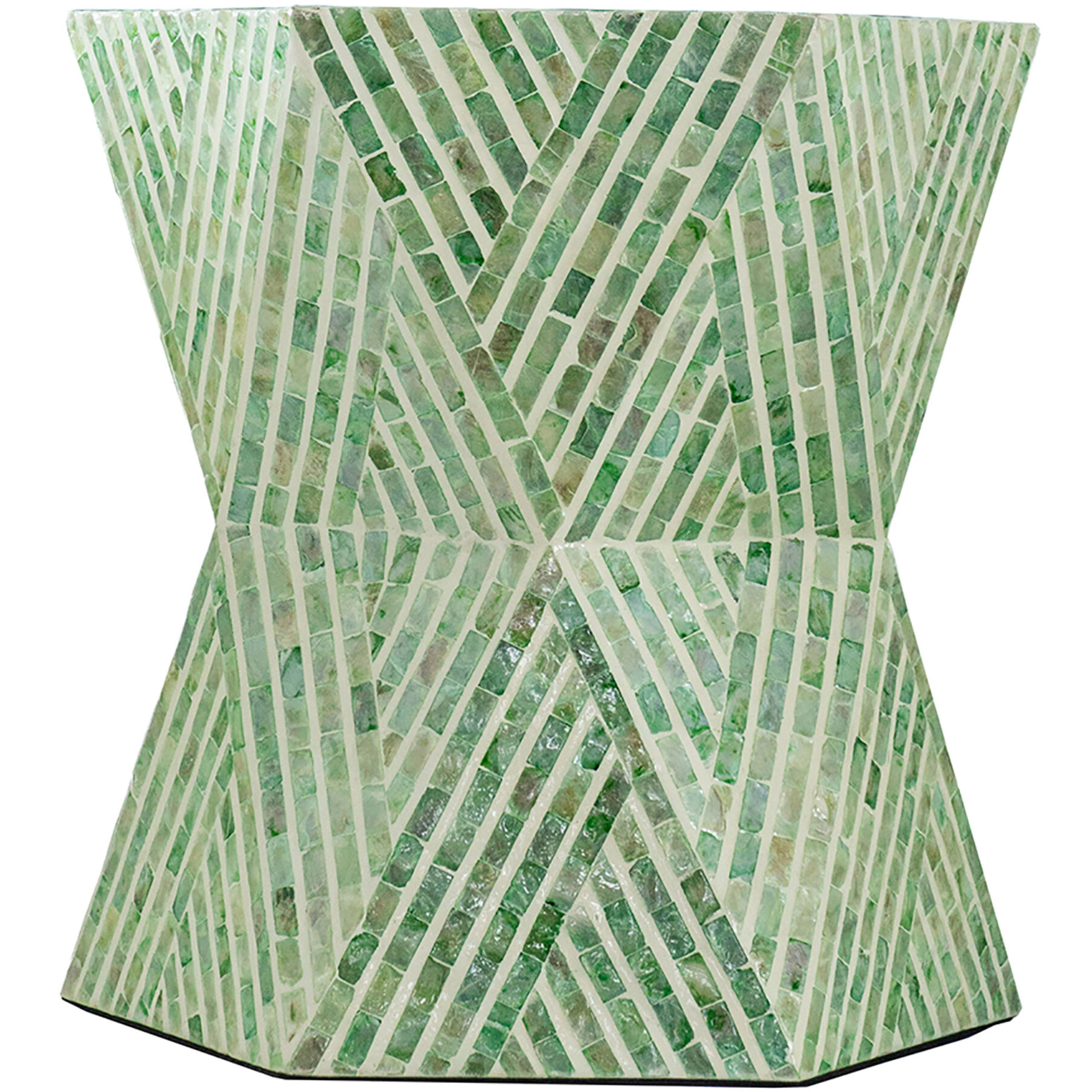 Hexagon 19.7 inch Green Stool