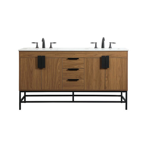 Eugene 60 X 22 X 34 inch Walnut Brown Vanity Sink Set