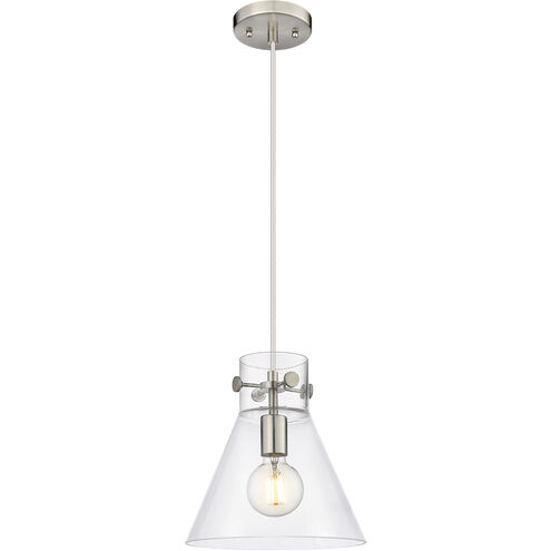 Downtown Urban Newton Cone 1 Light 10 inch Satin Nickel Pendant Ceiling Light in Clear