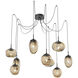 Cosmos LED 17 inch Matte Black Swag Multi-Pendant Ceiling Light in 2700K LED, Geo Inner - Bronze Outer