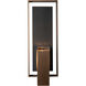 Shadow Box 2 Light 21.2 inch Coastal Bronze Outdoor Sconce, Large