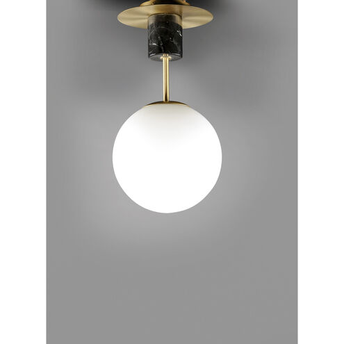 Vesper 1 Light 10 inch Satin Brass/Black Semi-Flush Mount Ceiling Light