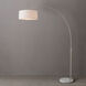 Float 92 inch 14 watt Satin Nickel and White Arc Floor Lamp Portable Light in White Linen