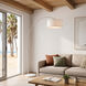 Float 92 inch 14 watt Satin Nickel and White Arc Floor Lamp Portable Light in White Linen