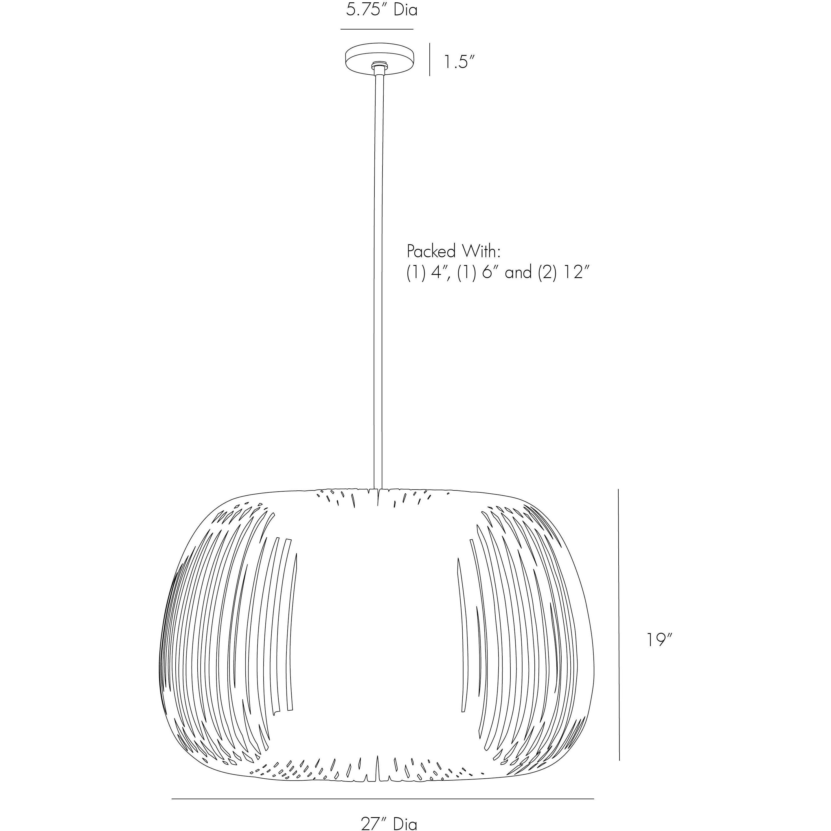 Mia 1 Light 27 inch Beige Pendant Ceiling Light