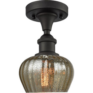 Ballston Fenton LED 7 inch Oil Rubbed Bronze Semi-Flush Mount Ceiling Light in Mercury Glass, Ballston