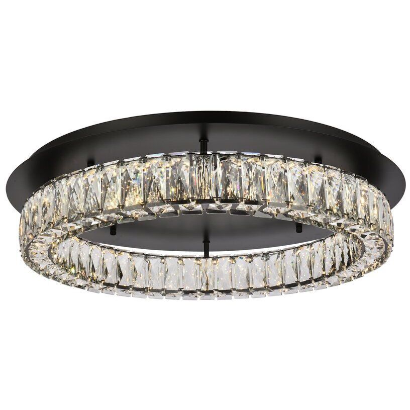Monroe 1 Light 26 inch Black Flush Mount Ceiling Light