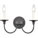 Cecil 2 Light 14 inch Matte Black with Off White Vanity Light Wall Light