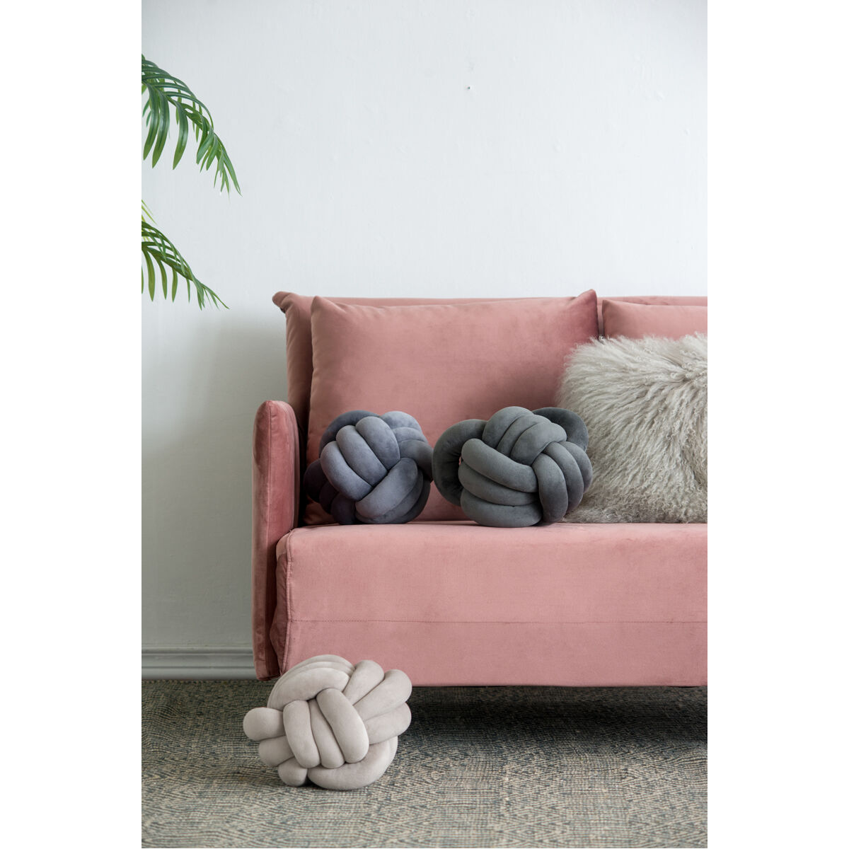 Channing Gray Velvet Knots