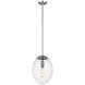 Leo - Hanging Globe 1 Light 12 inch Satin Aluminum Pendant Ceiling Light