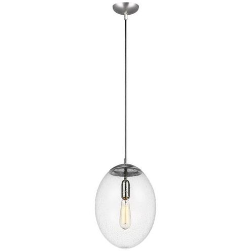 Leo - Hanging Globe 1 Light 12 inch Satin Aluminum Pendant Ceiling Light