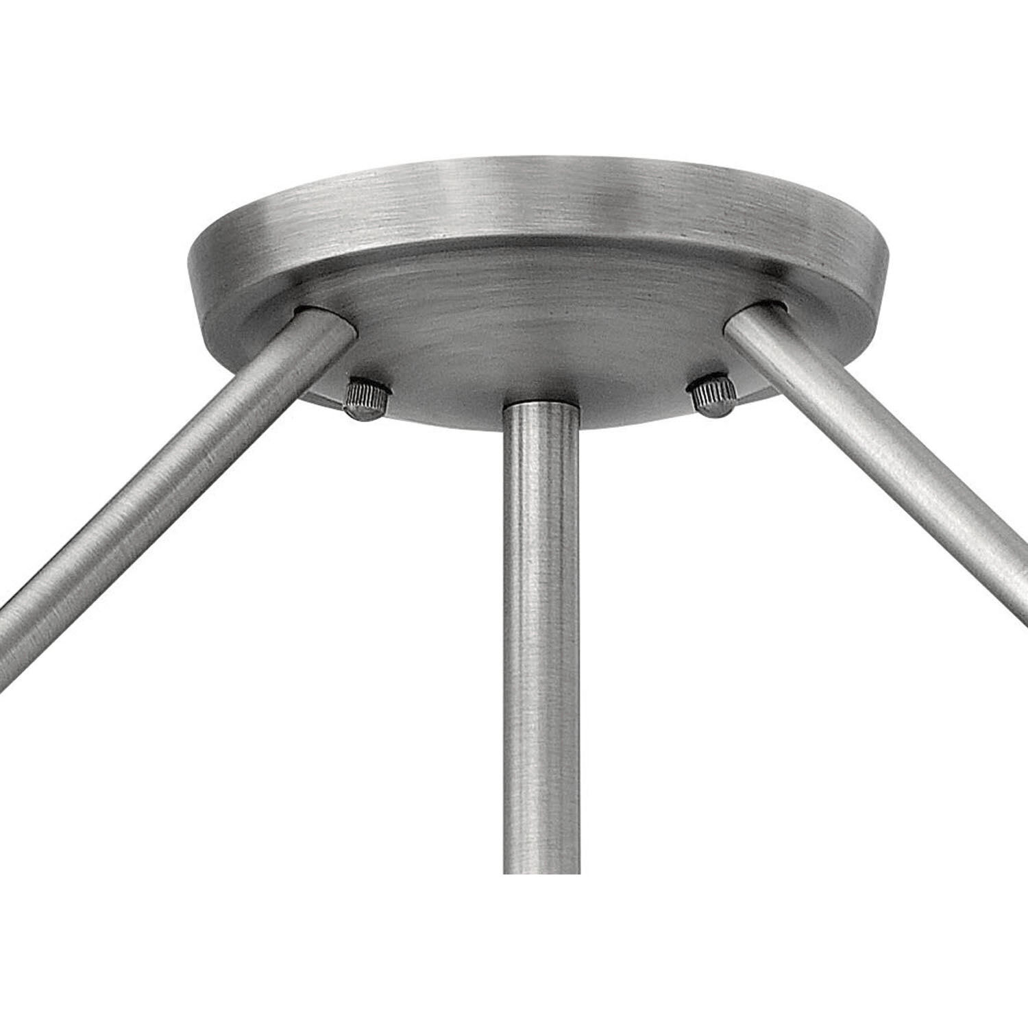 Hathaway 4 Light 20.75 inch Antique Nickel Indoor Semi-Flush Mount Ceiling Light in Etched White