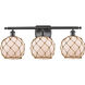 Ballston Farmhouse Rope LED 26 inch Oil Rubbed Bronze Bath Vanity Light Wall Light in White Glass with Brown Rope, Ballston