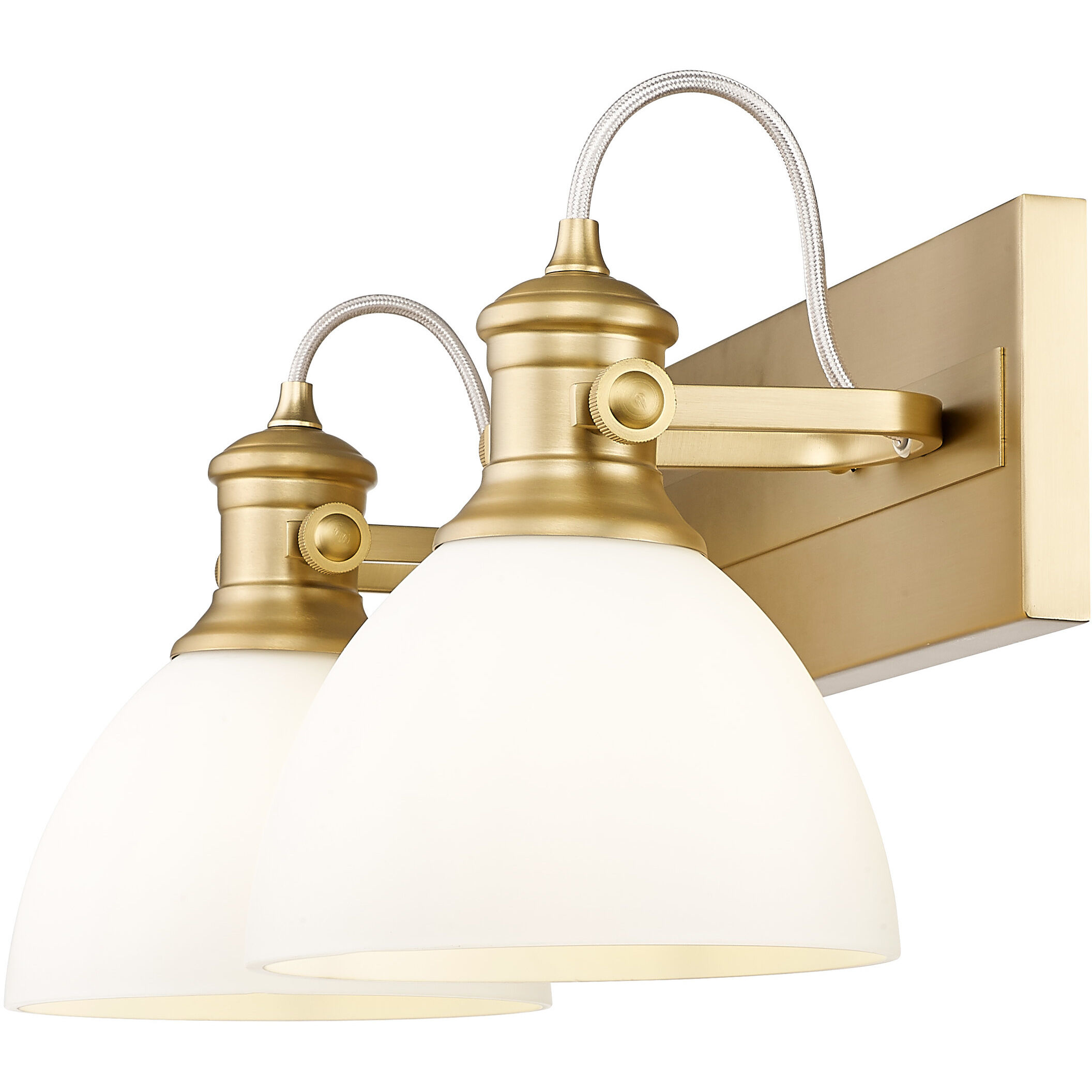 Yep Hines Vanity Wall Light in Opal Glass, Brushed Champagne Brass