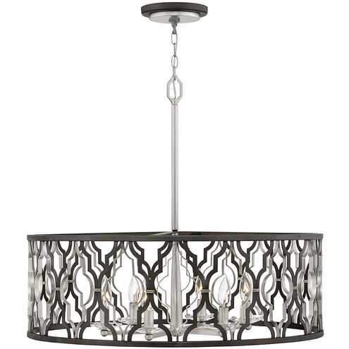 Portico 6 Light 28 inch Glacial with Metallic Matte Bronze Indoor Chandelier Ceiling Light, Convertible to Semi-Flush