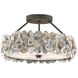 Oyster Shell 3 Light 19 inch Textured Bronze Semi-Flush Mount Ceiling Light