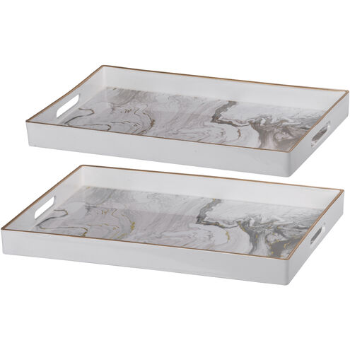 Effra White Tray, Set of 2