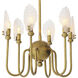 Isabelle 6 Light 20.87 inch Vintage Brass and Handmade Glass Pendant Ceiling Light