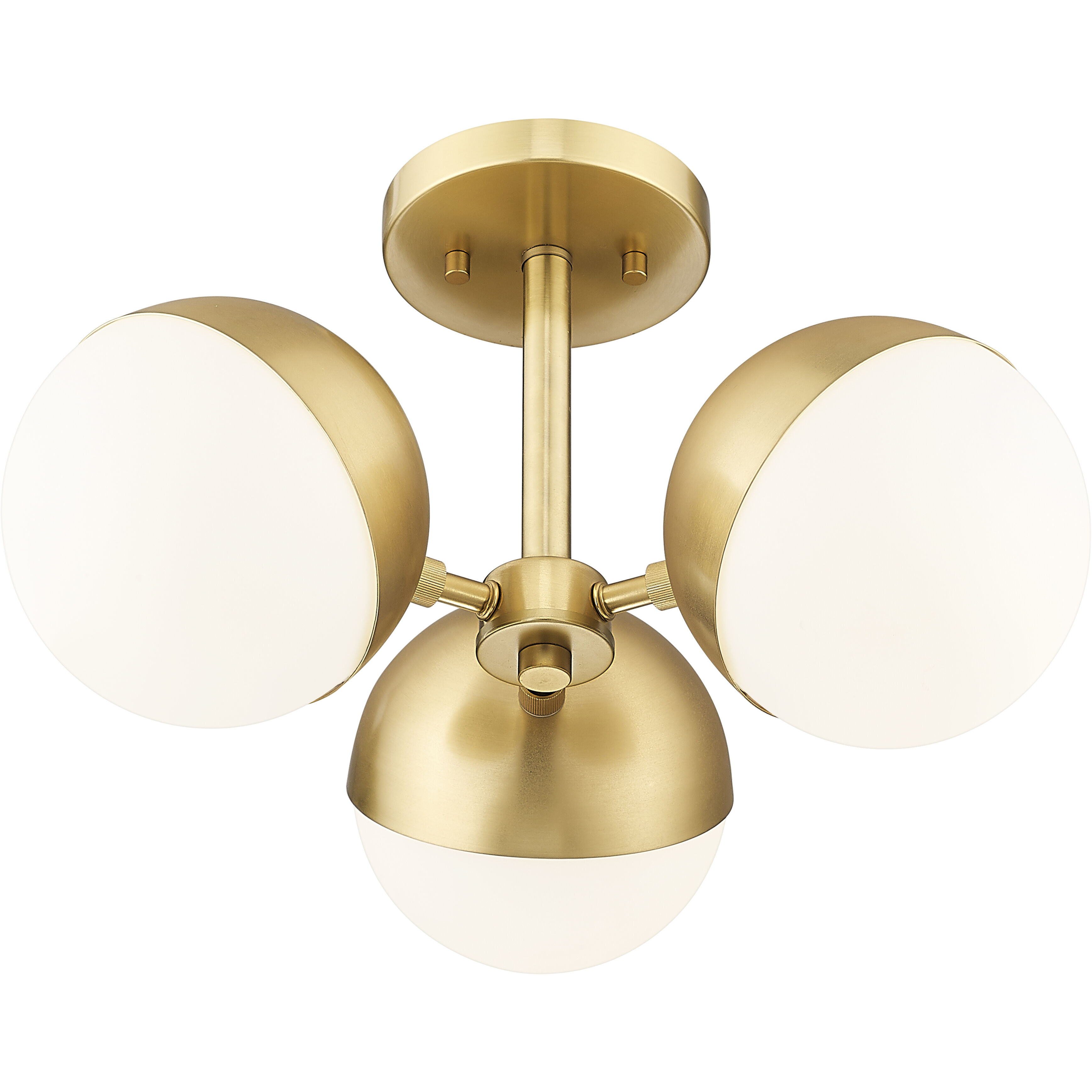 Realm Sphere 3 Light 17.25 inch Modern Gold Semi Flush Mount Ceiling Light