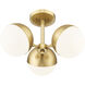 Realm Sphere 3 Light 17.25 inch Modern Gold Semi Flush Mount Ceiling Light
