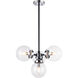 Maru 4 Light 20.25 inch Chrome Pendant Ceiling Light in Chrome and Clear