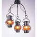 Emberlin 3 Light Distressed Black with Deep Amber Chandelier Ceiling Light