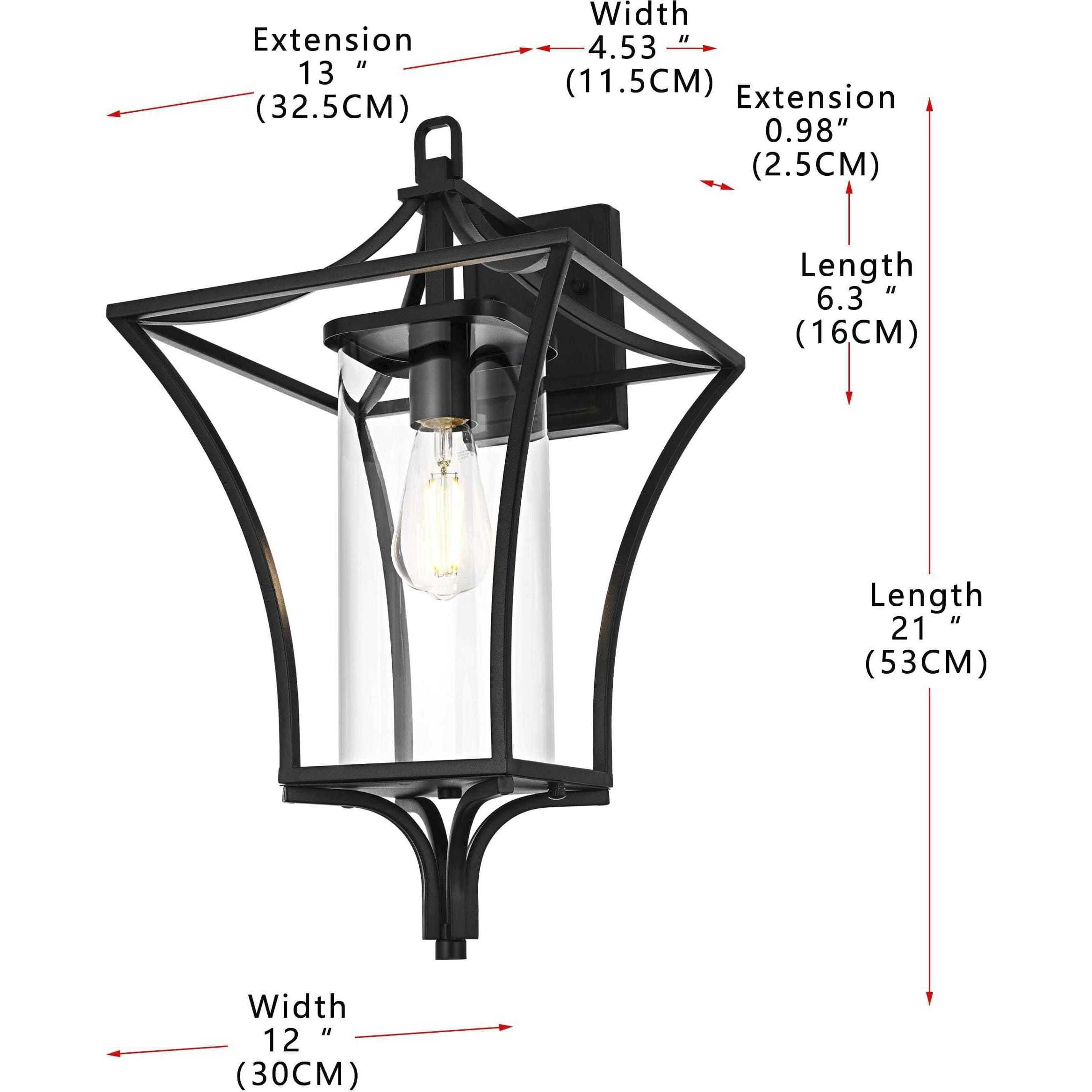 Belgrade 1 Light 21 inch Black Outdoor Wall Sconce