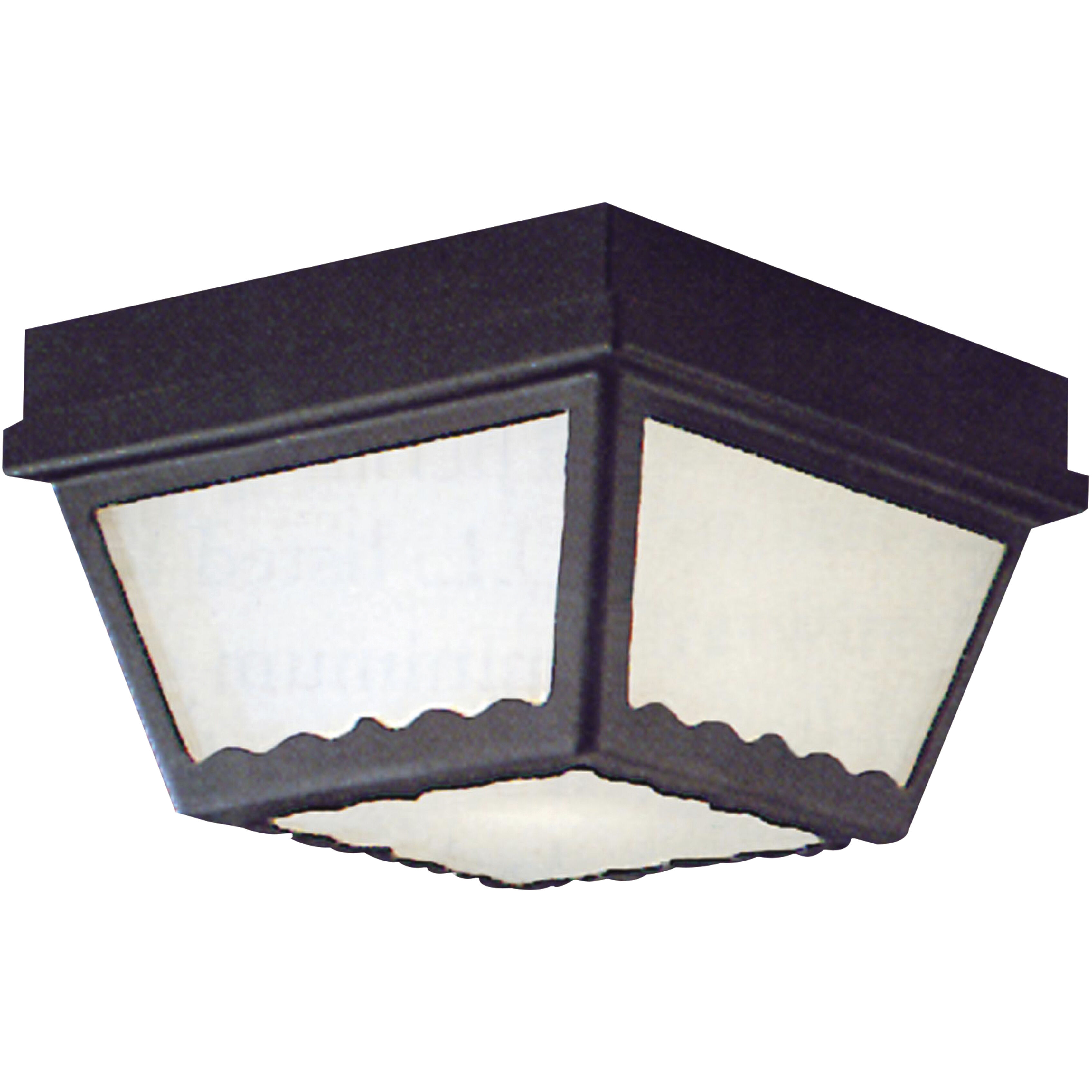 Wavy 2 Light 9.5 inch Black Outdoor Flush Mount