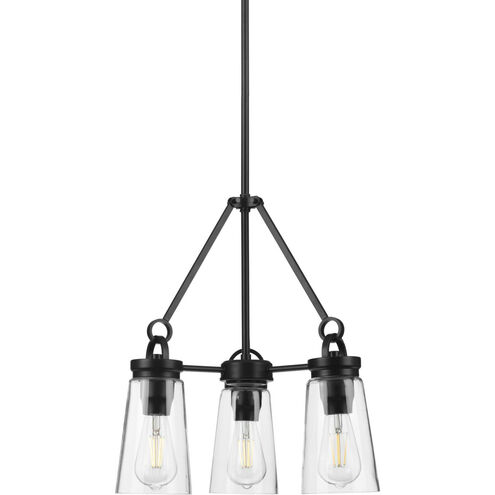 Stockbrace 3 Light 16 inch Matte Black Chandelier Ceiling Light